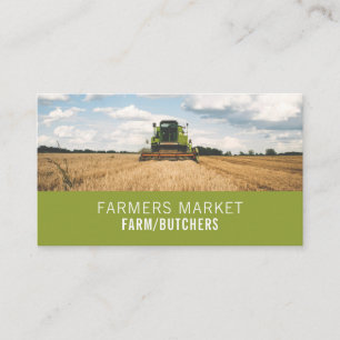 Tractor in Field, Farmer & Butcher Business Card