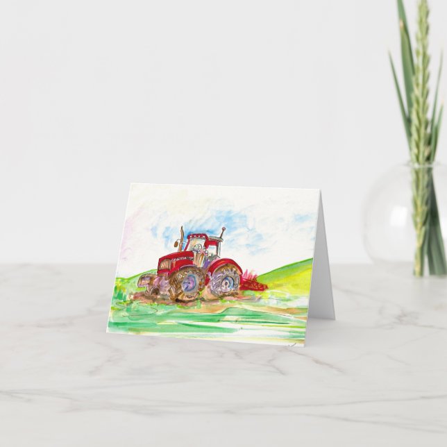 "Tractor in the Field" Greeting Card (Front)