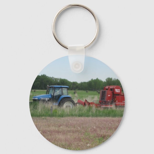 Tractor in the Field Key Ring (Front)