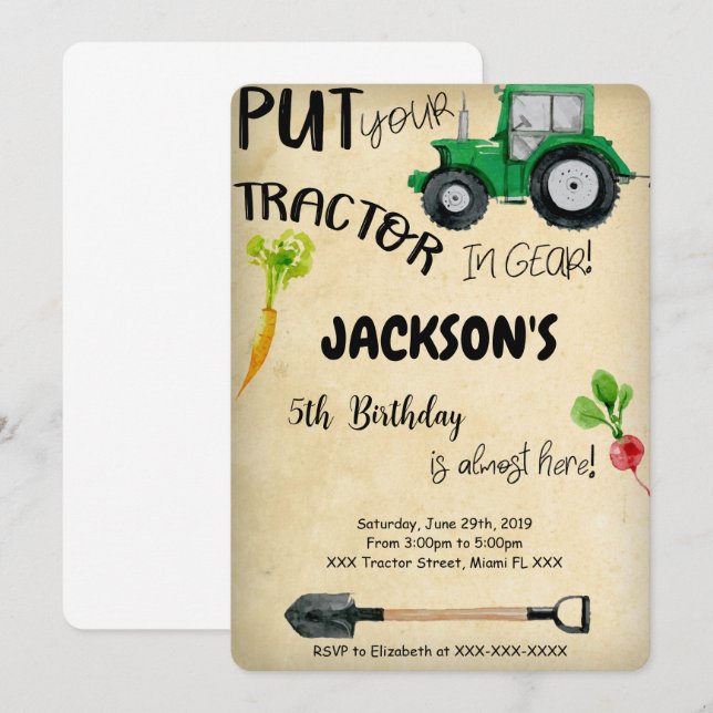 Tractor Invitation (Front/Back)