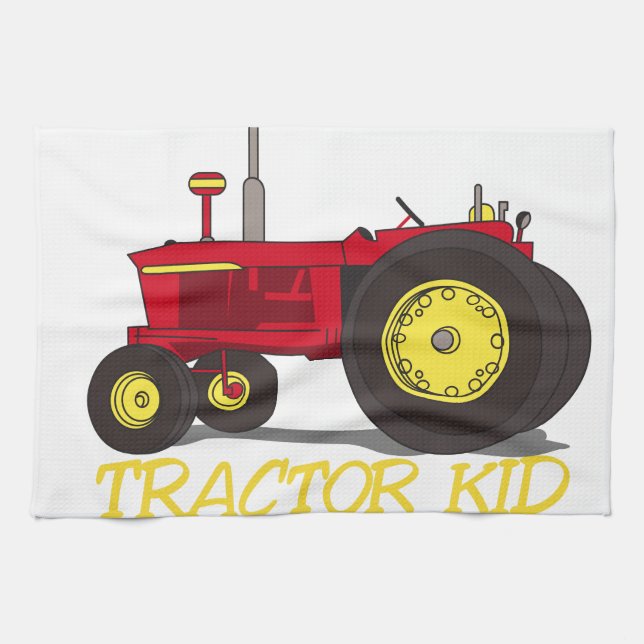 Tractor Kid Tea Towel (Horizontal)