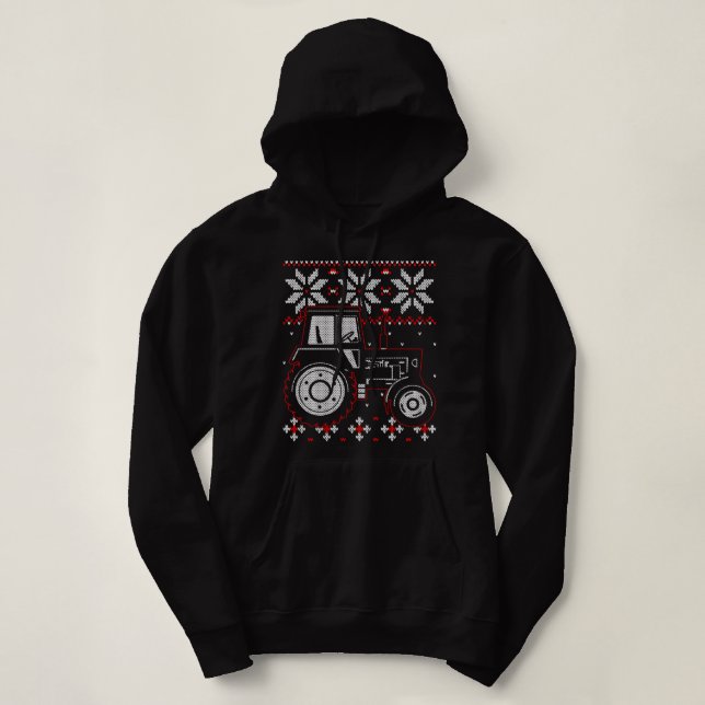 Tractor Lover Ugly Christmas sweater, Farmer Farmi Hoodie (Design Front)