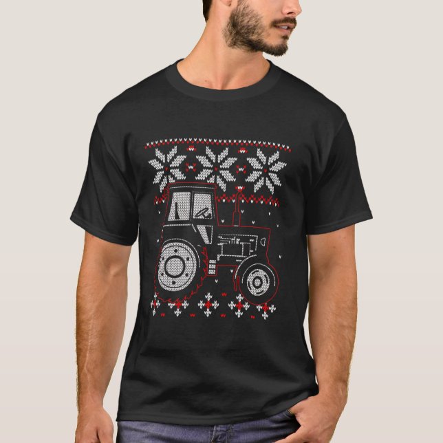 Tractor Lover Ugly Christmas sweater Farmer Farmin (Front)