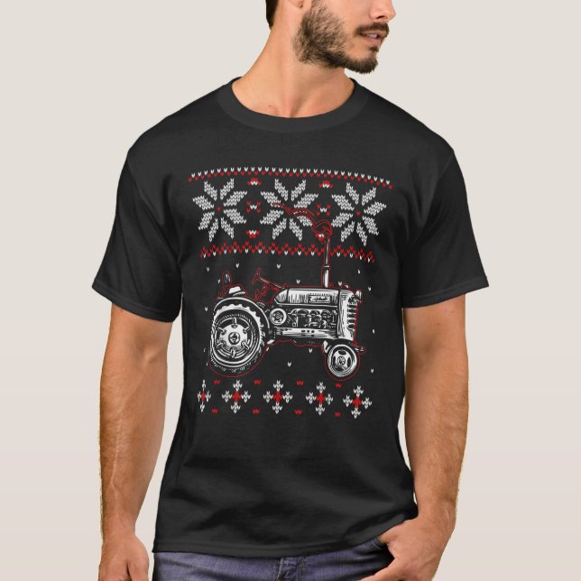 Tractor Lover Ugly Christmas Sweater Farmer Farmin (Front)