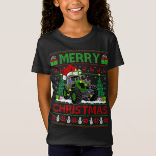 Tractor Lover Xmas Tree Ugly Santa Tractor Christm T-Shirt