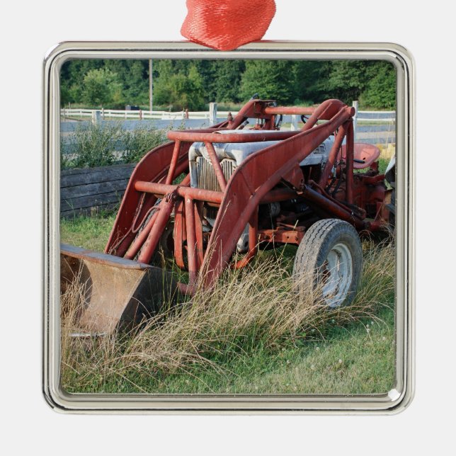 tractor metal tree decoration (Front)
