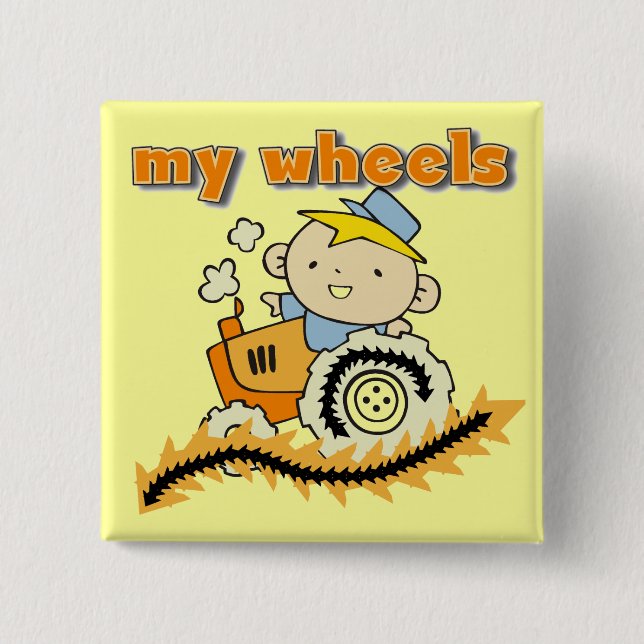 Tractor My Wheels Tshirts and Gifts 15 Cm Square Badge (Front)