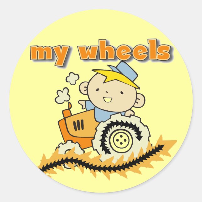 Tractor My Wheels Tshirts and Gifts Classic Round Sticker (Front)