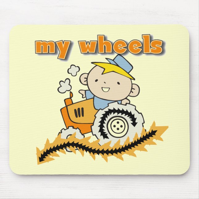 Tractor My Wheels Tshirts and Gifts Mouse Mat (Front)