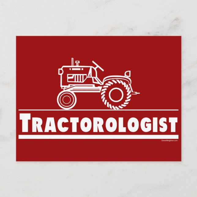 Tractor Ologist RED Postcard (Front)