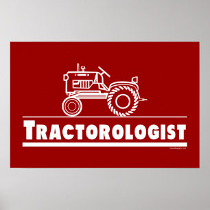Tractor Ologist RED Poster