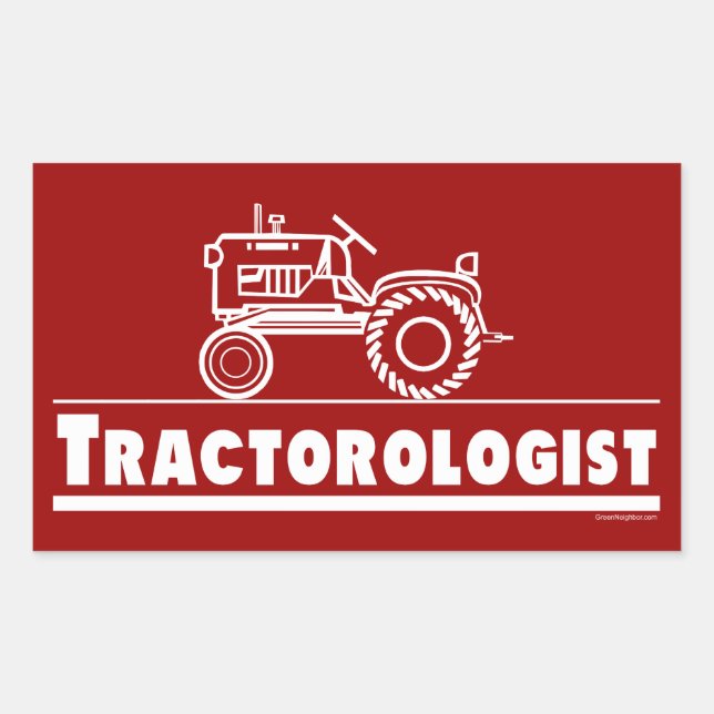 Tractor Ologist RED Rectangular Sticker (Front)