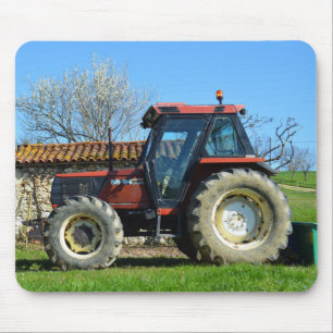 Tractor on a farm in France Mouse Mat