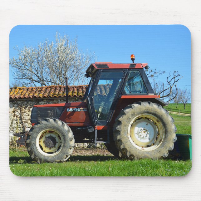 Tractor on a farm in France Mouse Mat (Front)