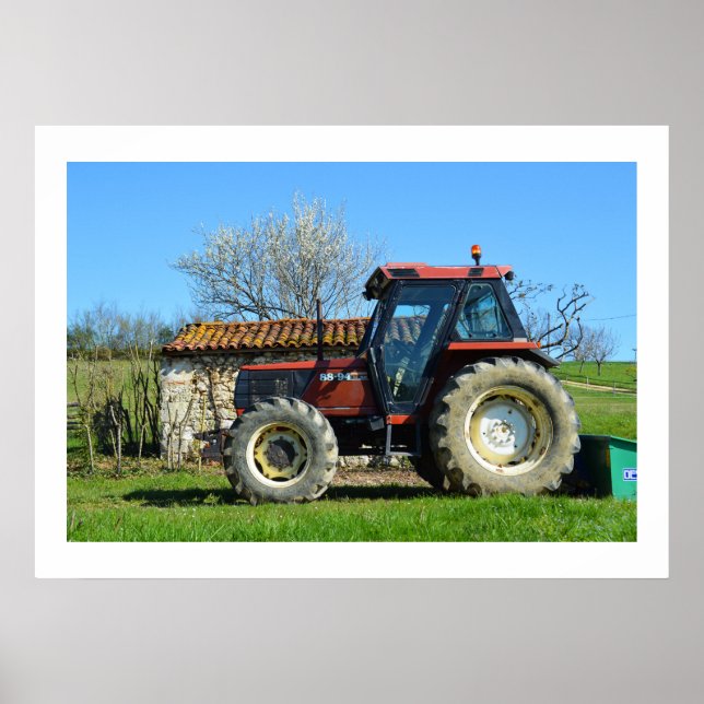 Tractor on a farm in France Poster (Front)