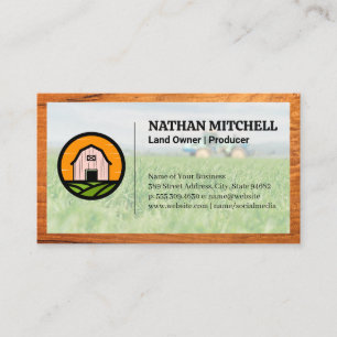Tractor on Farm   Barn Logo Business Card