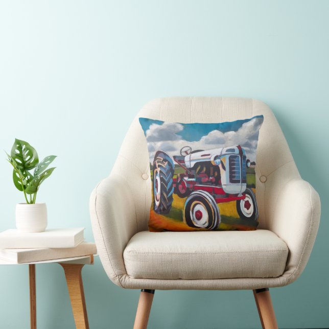Tractor Painting - Gift for Tractor Enthusiasts Cushion (Chair)