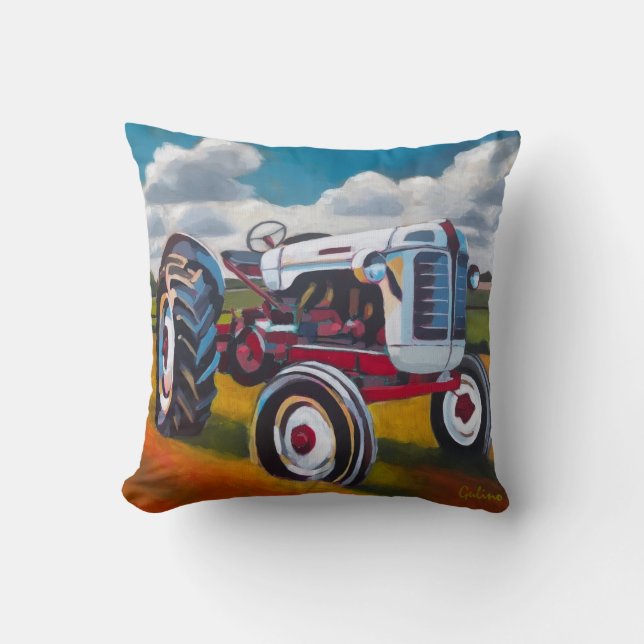 Tractor Painting - Gift for Tractor Enthusiasts Cushion (Front)