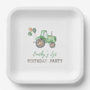 Tractor Paper Plates   Tractor Birthday Plates