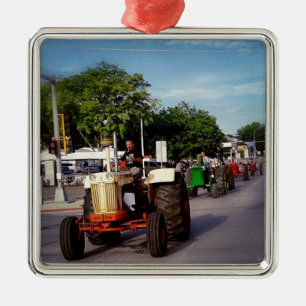 Tractor Parade in Washington, Iowa Metal Tree Decoration