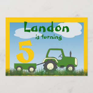 Tractor Party Invitation: Age in Cart Invitation