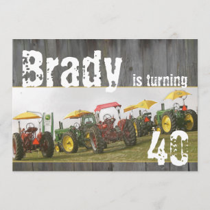 Tractor Party Invitation: Barn wood & tractors Invitation