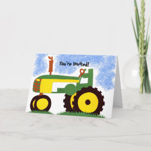 Tractor Party Invitation Card