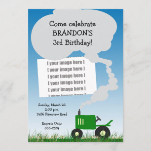Tractor Party Invitation: Green Tractor, Add Your  Invitation