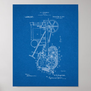 Tractor Patent - Blueprint Poster