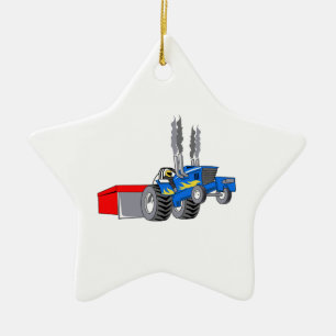 TRACTOR PULL CERAMIC TREE DECORATION