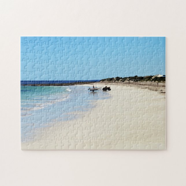 Tractor Pulling Boat From Ocean, Jigsaw Puzzle (Horizontal)