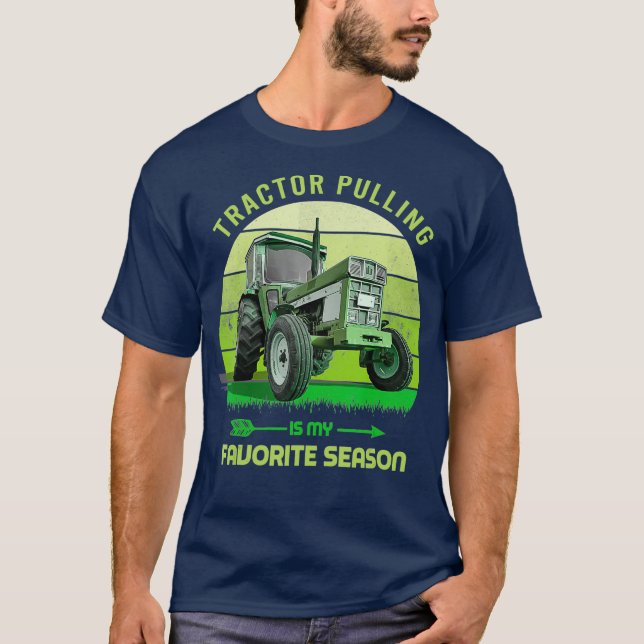 Tractor Pulling Favourite Season Tractor Pull T-Shirt (Front)