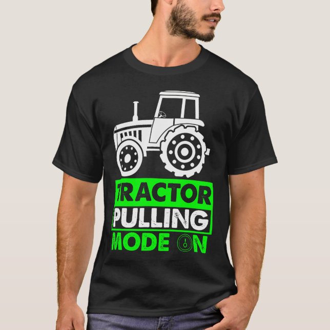 Tractor Pulling Mode On Kids Farmer Racing T-Shirt (Front)