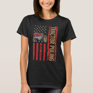 Tractor Pulling USA Flag 4th Of July Motorsport T-Shirt