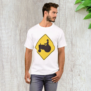 Tractor Road Sign Mens T-Shirt