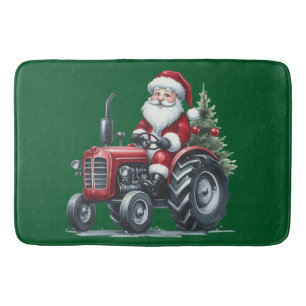 Tractor Santa Bath Mat
