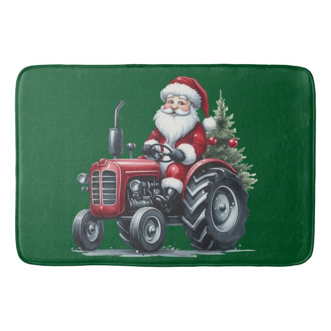Tractor Santa Bath Mat (Front)