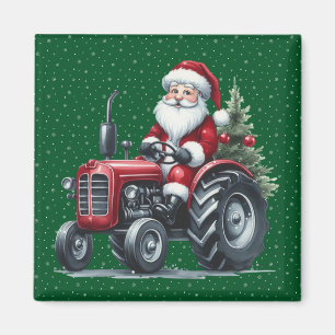 Tractor Santa Magnet