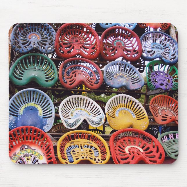 Tractor Seats at Tractor Show Mouse Mat (Front)