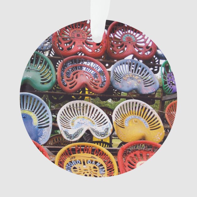 Tractor Seats at Tractor Show Ornament (Front)