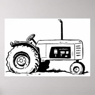 Tractor Sketch Poster