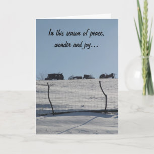 Tractor Snow Scene Christmas Card