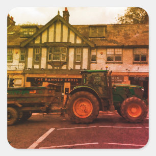 Tractor Square Sticker