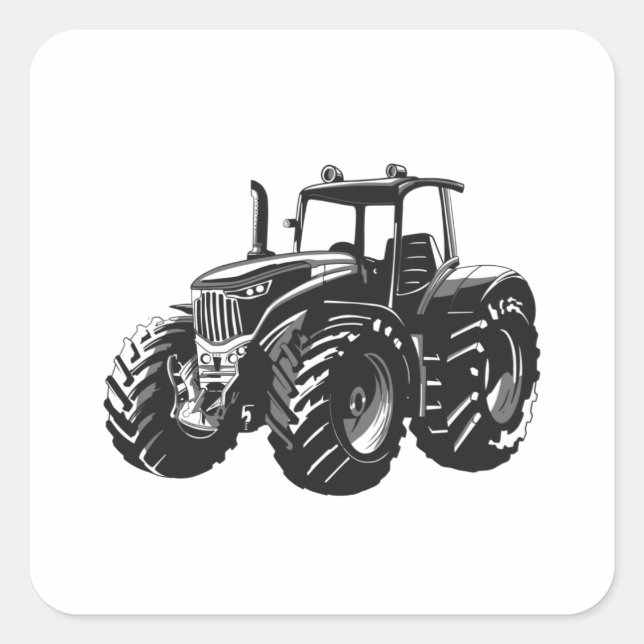 Tractor Square Sticker (Front)