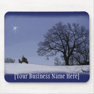Tractor & Star Mousepad: Add Your Business Name Mouse Mat