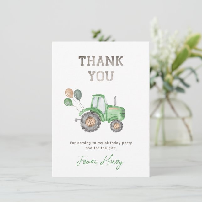 Tractor Thank You Card | Tractor Thank you (Standing Front)
