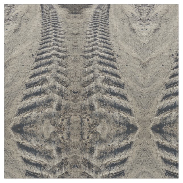 Tractor tire tracks photo fabric (Close Up)
