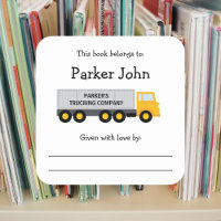 Tractor Trailer Truck children's bookplate