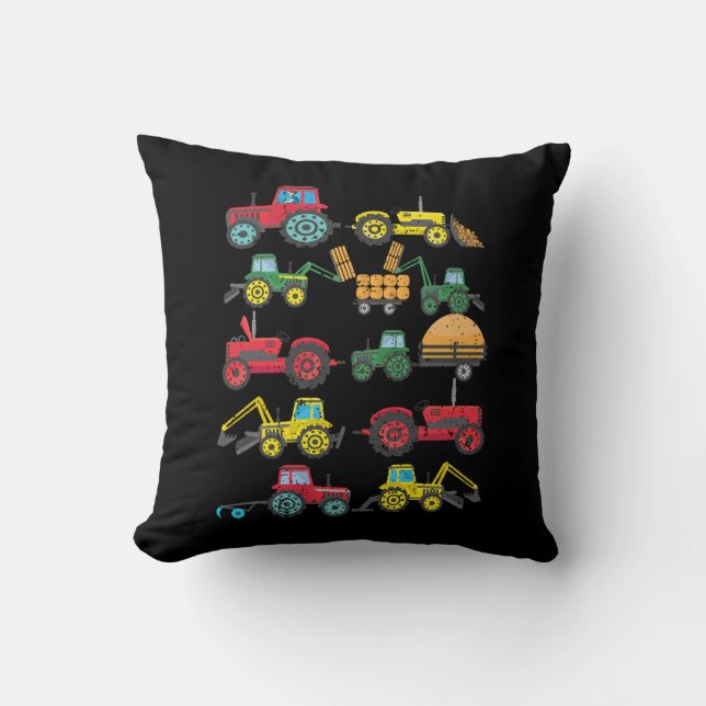 Tractor Trailers Boys Kids Farm Machinery Vehicles Cushion (Front)