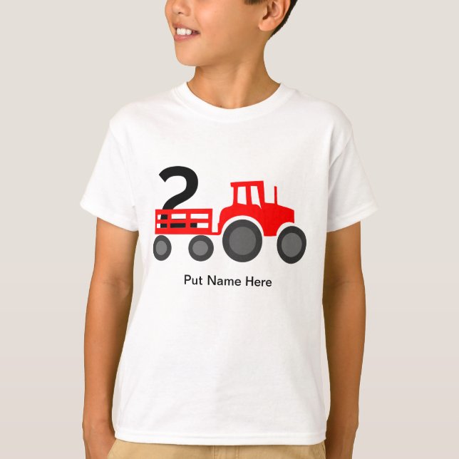 Tractor, Truck lover 2nd Birthday T-Shirt (Front)
